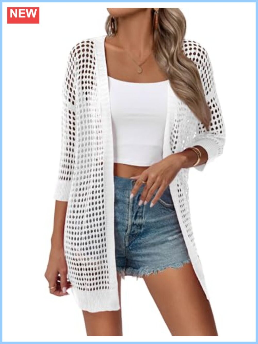Zeagoo Women's Crochet Cardigan Boho Kimono Oversized Sweater Top